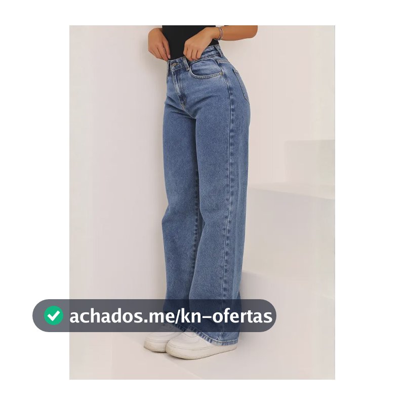 Calça Jeans Wide Leg Feminina Cintura Alta Pantalona Jeans Marmorizado Liso 40