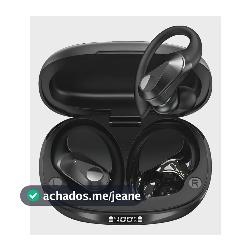 Fone De Ouvido Bluetooth Premium Sem Fio Academia Esportivo Preto