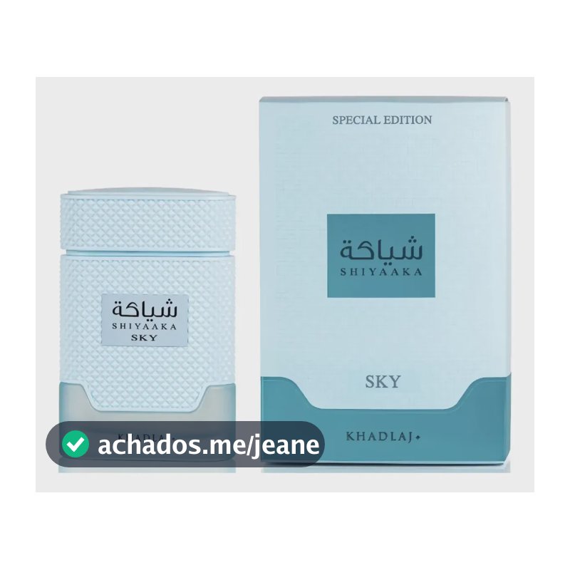 Perfume Arabe Shyaaka Sky Khadlaj Fresco Compartilhavel