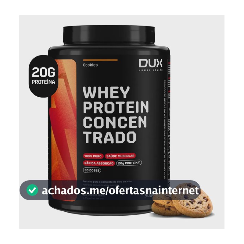 Proteína Dux Nutrition Whey Protein concentrado em pó sabor Biscoitos x 900g