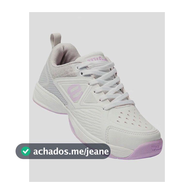 Tênis Wilson Feminino Slice 3.0 P/ Jogar Tennis Original Branco/cinza/lílas Liso 37