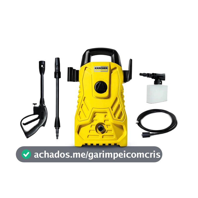 Lavadora de Alta Pressão Kärcher Compacta 1.500 PSI/Libras 1400W 300L/h com Aplicador de Detergente e Lança Regulável 220v