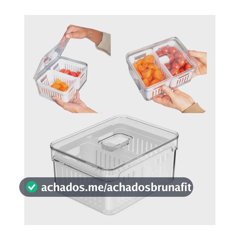 Organizador Clear Fresh 2,2l C/ 2 Cestos Of650nt Cor Transparente