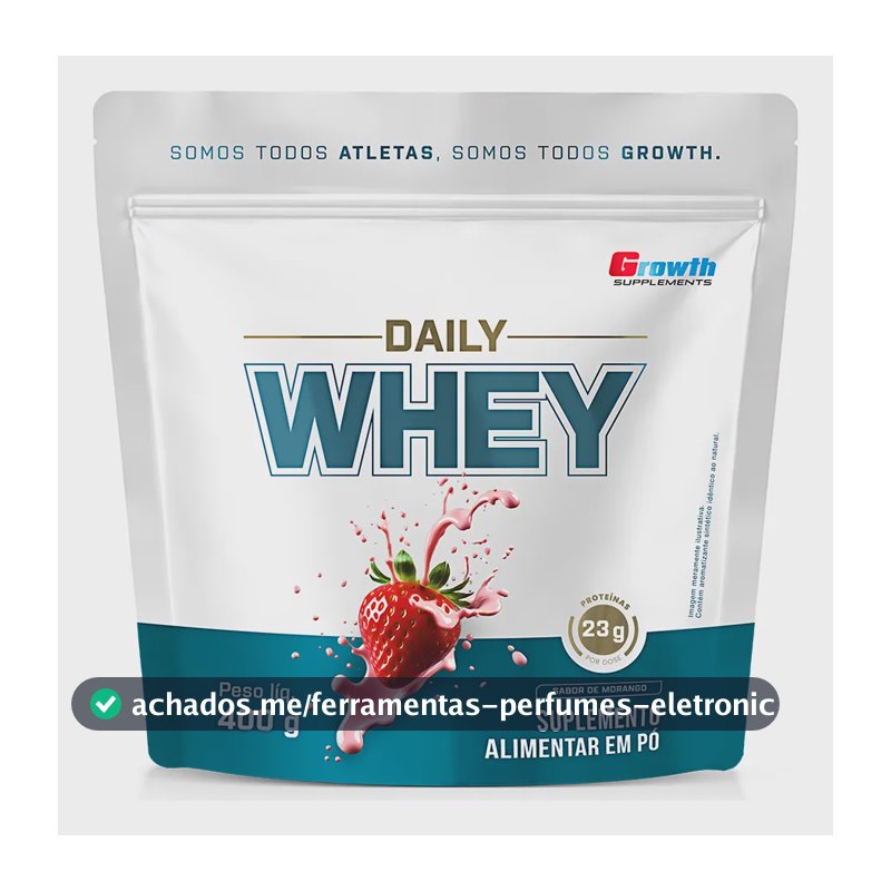 Daily Whey Protein 400g Growth Supplements Morango
