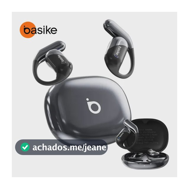 Basike Fone De Ouvido Sem Fio Bluetooth Com Gancho Gamer Esportivo Baixa Latência 100h, Design Aberto