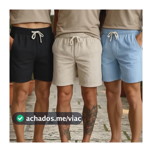 Kit 3 Bermuda Masculina Linho Premium Moda Verão Mauricinho
