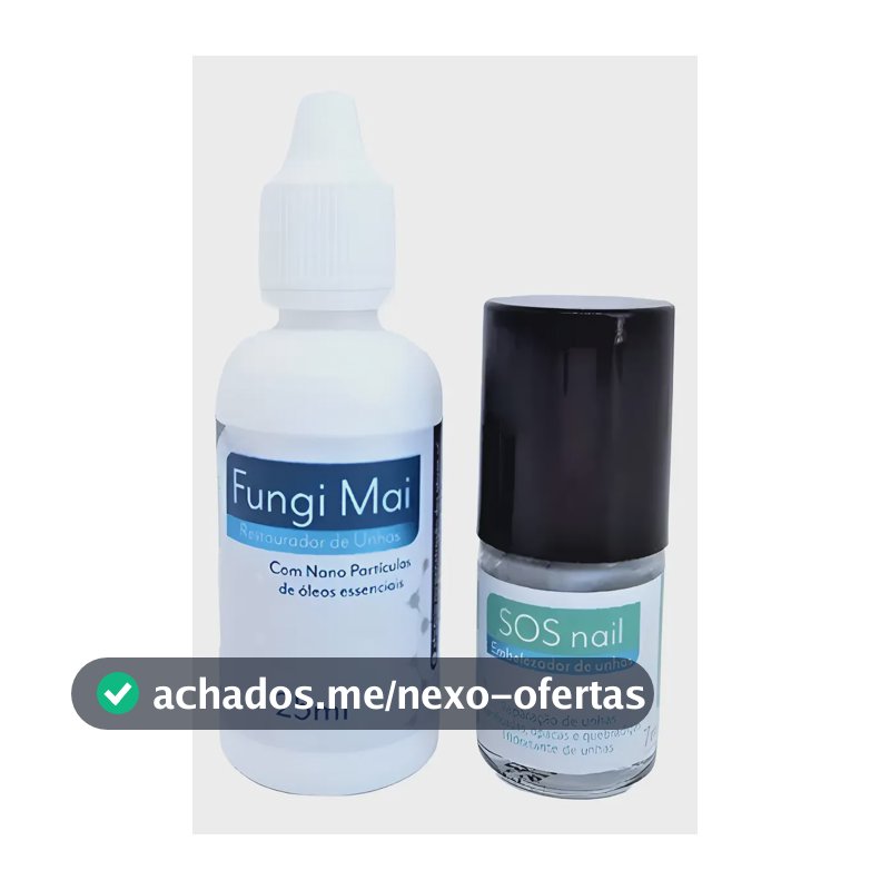 Kit Tratamento De Micose De Unha - 1 Fungi Mai + 1 Sos Nail  Branco
