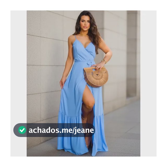 Vestido Feminino Longo De Alcinha Decote Em V