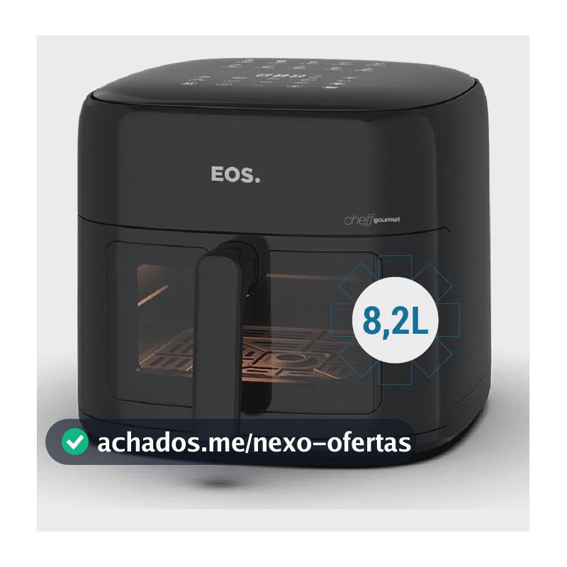 Fritadeira Air Fryer Eos Family 8,2l Digital Eaf80p Cor Preto