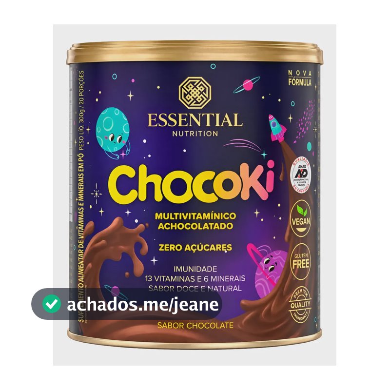 Chocoki - Essential Nutrition 300g - Achocolatado Vitaminado Chocolate 300g