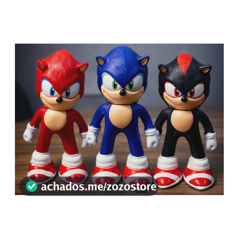 Kit 3 Bonecos Sonic Brinquedo Infantil Personagens