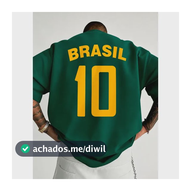 Camiseta Oversized Brasil Camisa Torcida Copa 2026 Hexa Over Verde Militar M