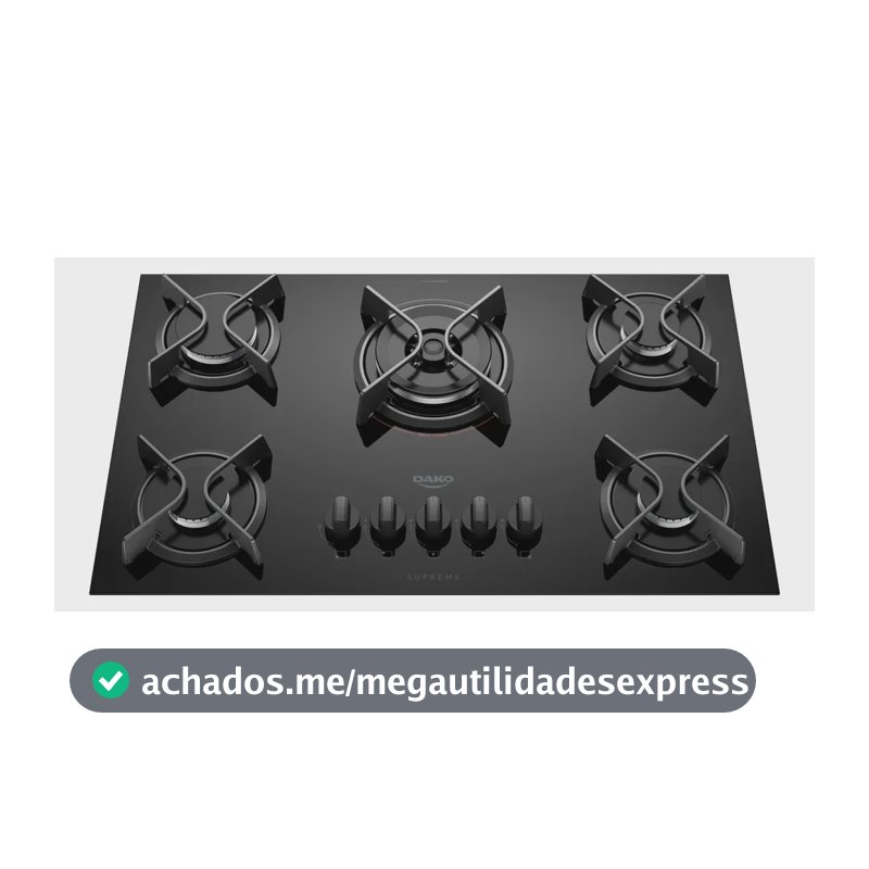 Cooktop 5 Bocas Dako Supreme Com Tripla Chama Preto Bivolt Preto