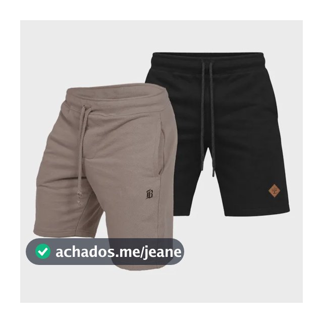 Kit 2 Bermudas  Preta E Caqui, Casual E Confortável