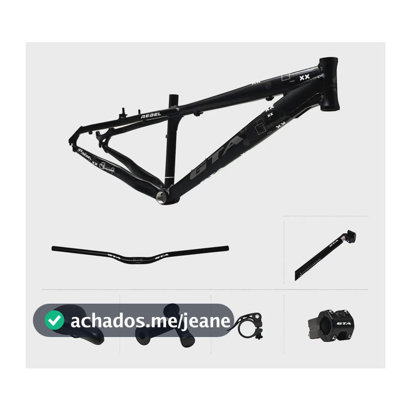 Kit Quadro Freeride GTA Rebel Aro 26 de Alumínio Completo - Preto