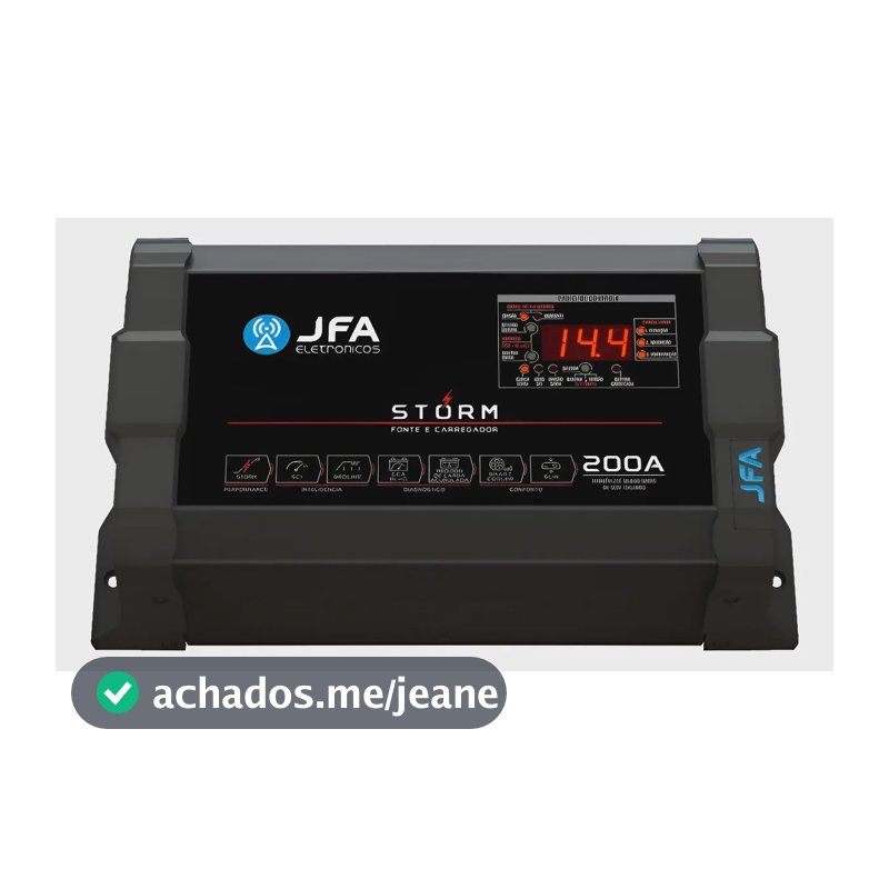 Fonte Carregador Automotivo Jfa Storm 200 Amperes Sci Bivolt Preto