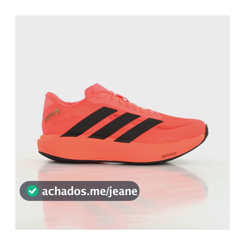 Tênis adidas Super Corrida Treino Leve Sintético Eva Preto Preto 43 Br