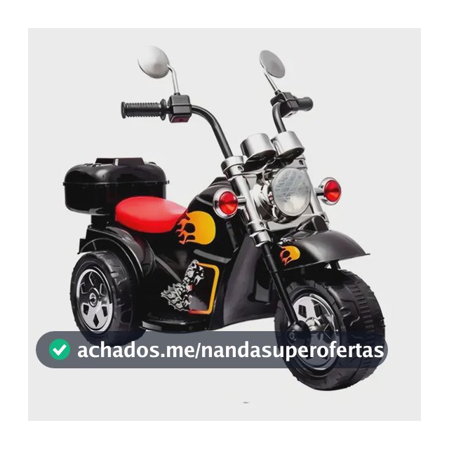 Mini Moto Motinha Elétrica Infantil Bateria 6v Led 3 Rodas Cor Clássica / Preta