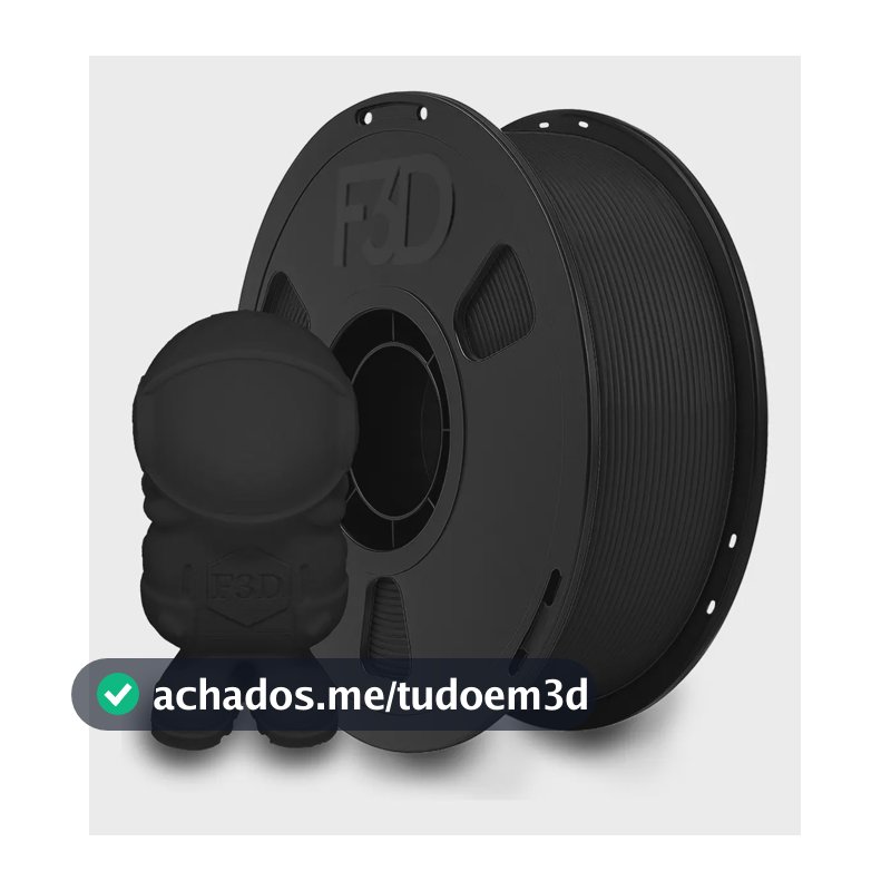 Filamento PLA Premium F3D 1.75mm de 1kg para Impressora 3D Preto