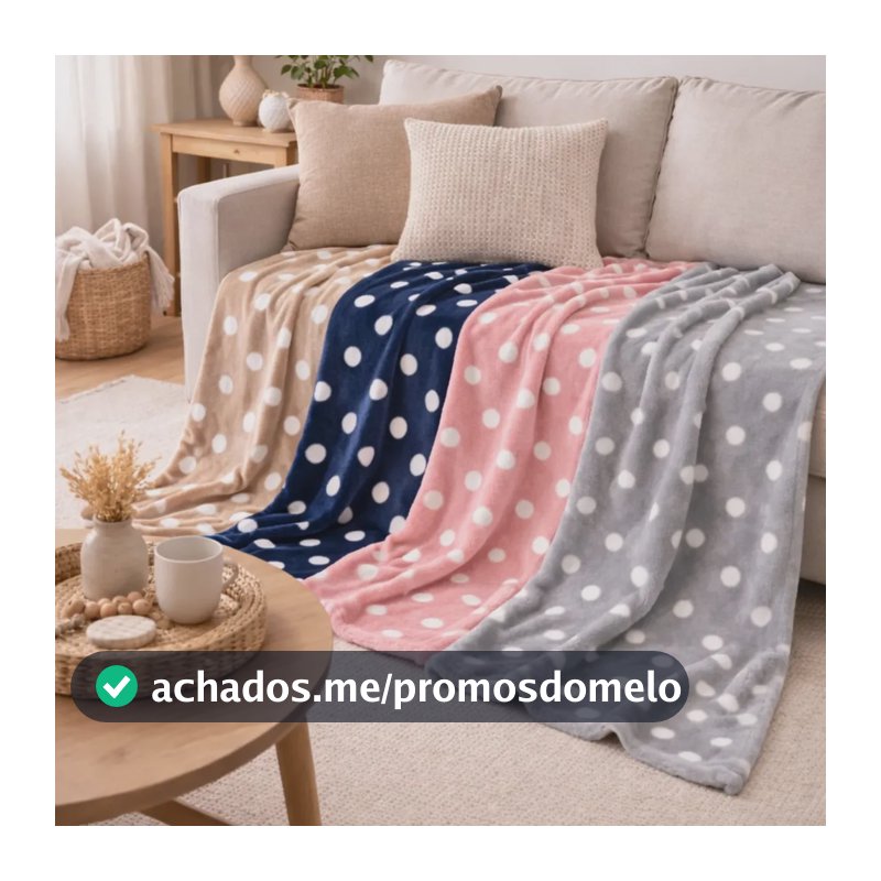Cobertor Manta Soft Estampada Poá Casal Microfibra Macio Poá 700 G Rosa-claro