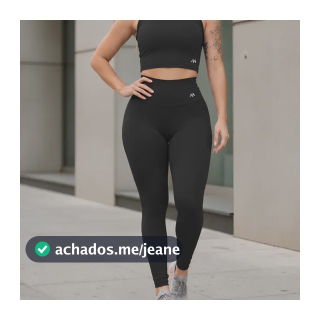 Conjunto Blackout Zero Transparência Legging E Cropped Suple Preto G