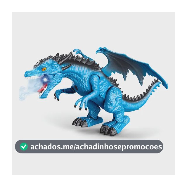 Dragão De Controle Remoto Com Fumaça E Som Azul Replay Kids Dragão