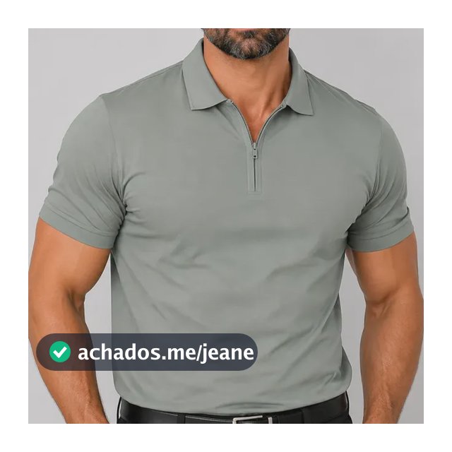 Camisa Polo Masculina Com Ziper Poliamida Não Amassa Premium