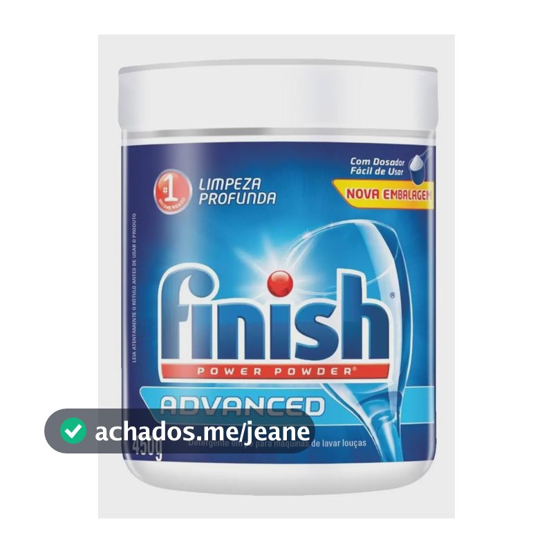 Finish Power Powder Advanced Detergente para Lava Louças em Pó 450g