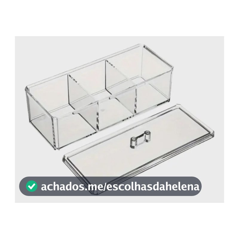 Organizador Acrílico Multiuso com Tampa para Algodão e Cotonete