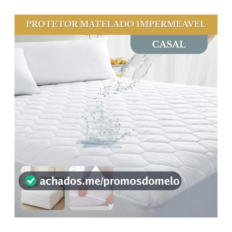 Capa Colchão Impermeável Protetor Antialérgico Matelado Antiácaro Respirável Casal Macio E Silencioso Branco