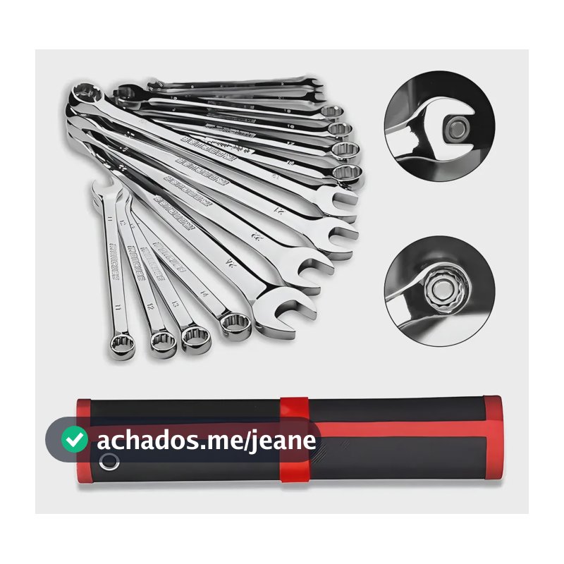 Jogo Chave Combinada 14 Pçs 8 A 24mm Boca Estrela Prateado 14 Pçs
