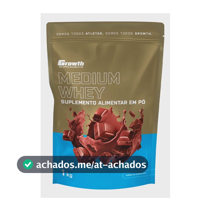 Whey Protein Medium 1kg Growth Supplementos - Chocolate