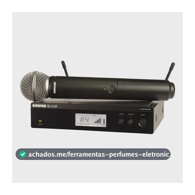 Microfone Sem Fio Sm58 Para Vocais Shure Blx24rbr/sm58-m15