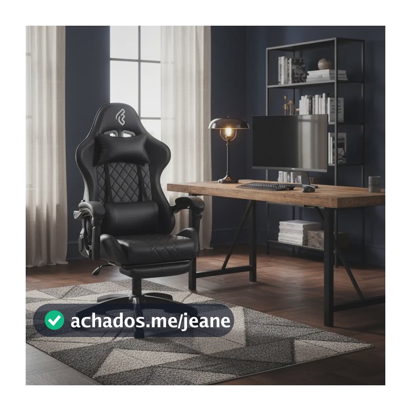 Cadeira Gamer Escritorio Giratória Reclinável Preta Vermelha Preto