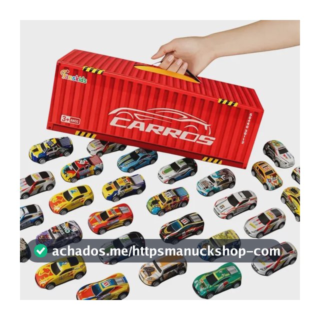 Kit 48 Mini Carrinhos De Fricção De Metal Com 2 Pistas Com Container Afortunado Imports