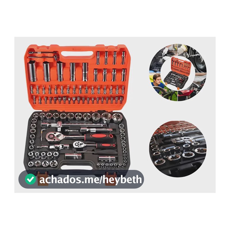 Kit 108 Peças Soquete 1/2aço Crv Profissional Pronta Entrega Laranja