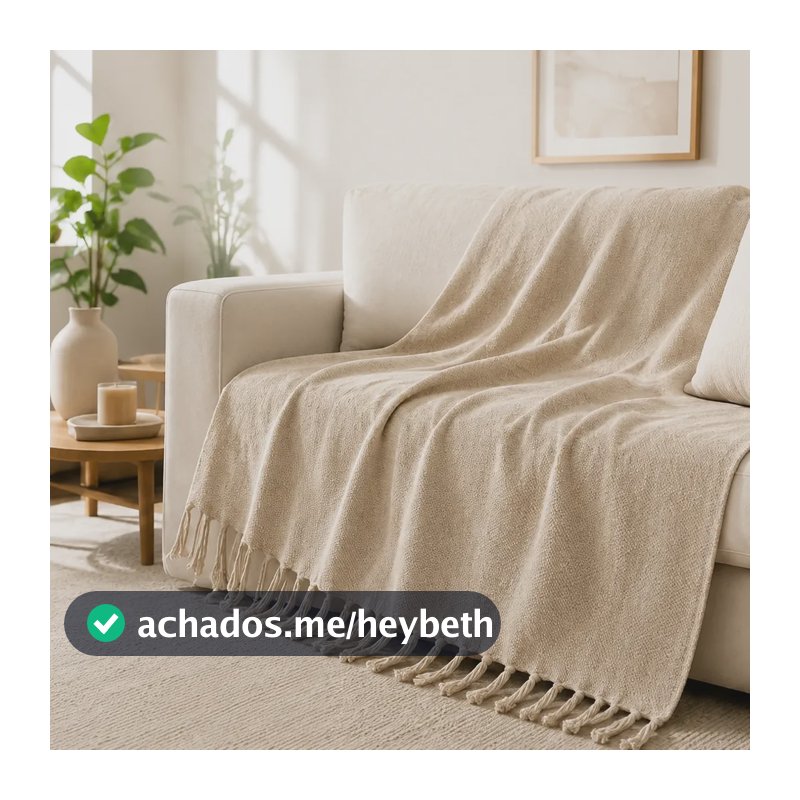 Manta Para Sofá Gigante Decorativa Protetora 2,40x1,70 Luxo Areia Liso
