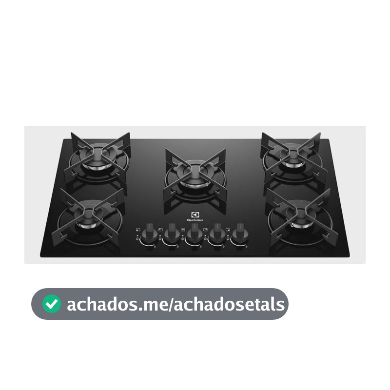 Cooktop 5 Bocas a Gás Electrolux Mesa de Vidro Efficient Grade de Aço Fosco (KE5GR) Bivolt