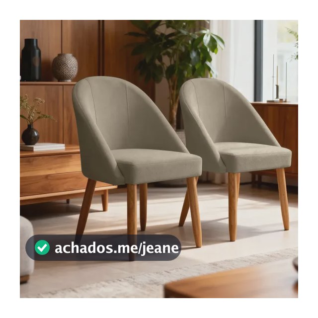 Kit 2 Cadeira Poltrona Para Sala Lua Confortável E Reforçada