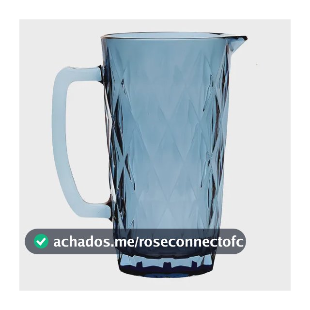 Jarra De Vidro Diamond Azul Água Ou Suco 1,2l Azul
