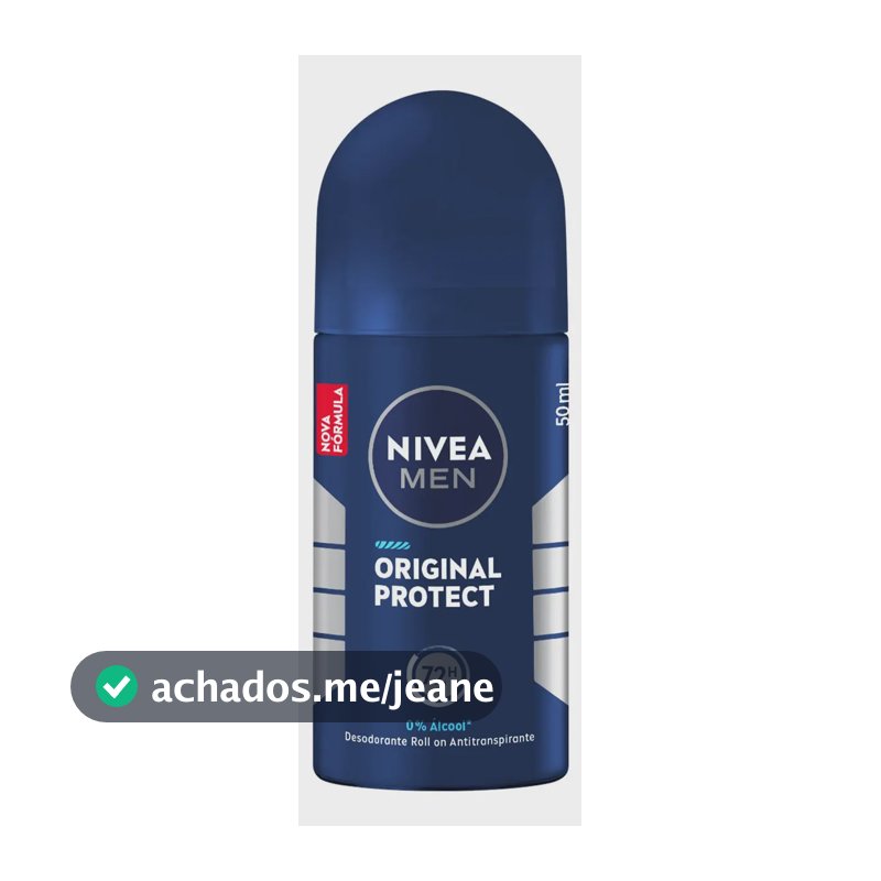 NIVEA MEN Desodorante Antitranspirante Roll-on Original Protect 50ml, Proteção 72h, Frescor Duradouro, Controle do Suor e Odor