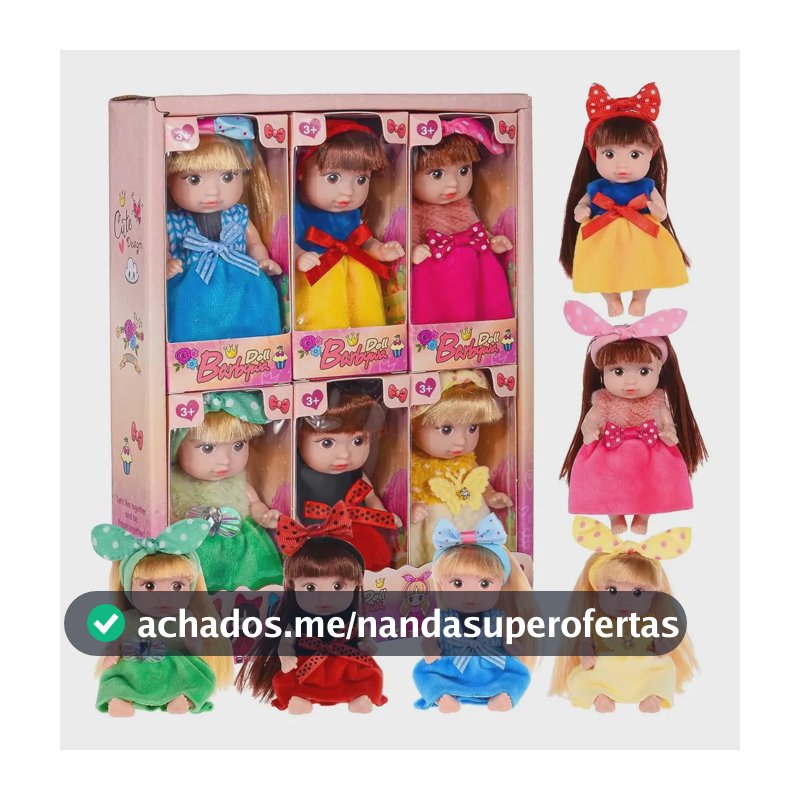 Colección De 6 Muñecas De Moda Mini De 10 Cm Con Ropa