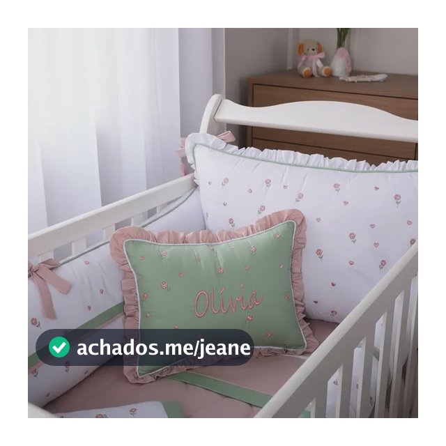 Protetor Berço Rolinho Personalizado Menina Menino 9 Peças