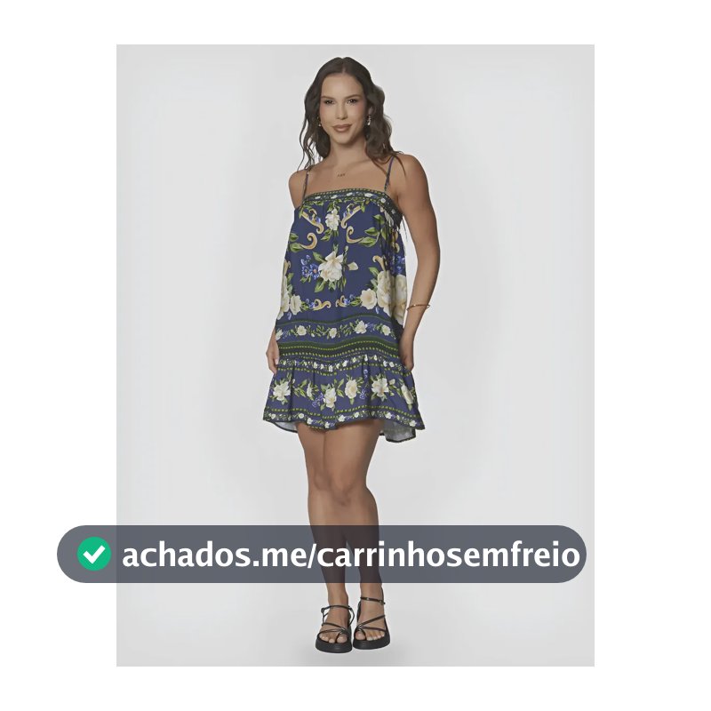 Vestido Curto Feminino Farm Flor Celeste Flor Celeste_az Lual Florido P