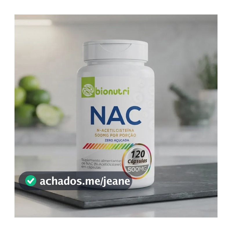 Nac 120 Cápsulas 500mg Suplemento Alimentar Bionutri Sem Sabor