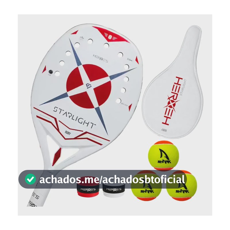Raquete Beach Tennis Heroes Starlight Carbono3k 2026+brindes Starlight 2026