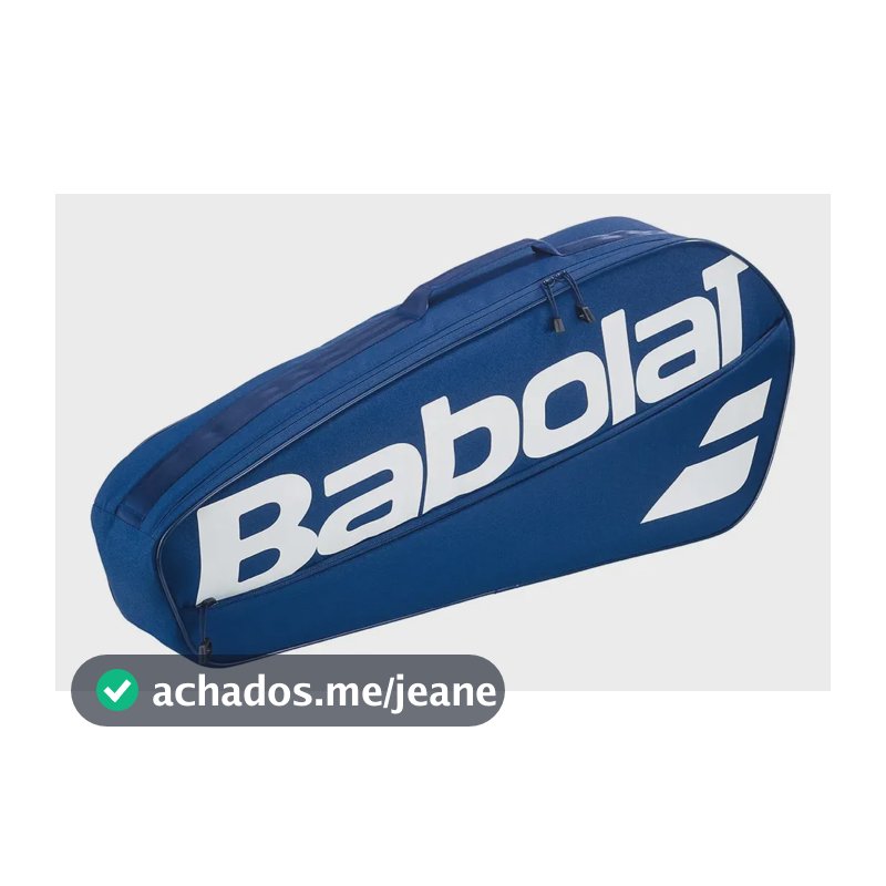 Raqueteira Babolat Club para 3 Raquetes, Azul com Alça Ajustável