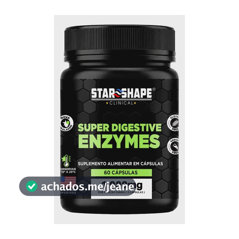 Enzimas Super Digestivas 1000mg - 60 Cápsulas - Star Shape Sem Sabor