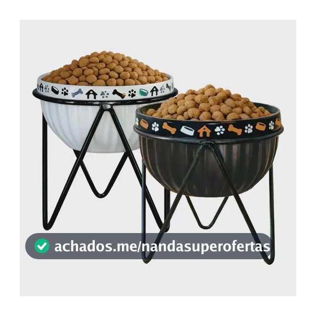Comedouro Porcelana Elevado Kit 2 Tigela 480ml Cachorro Pet