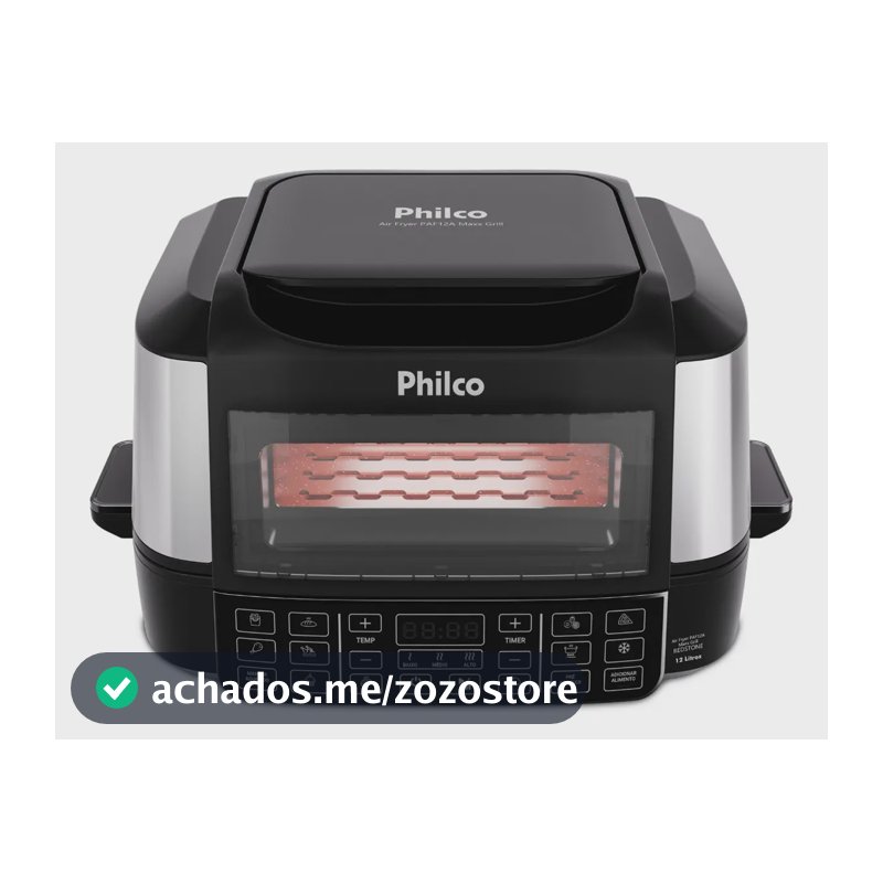 Fritadeira Air Fryer Philco Paf12a Preto Com Acabamento Em Inox
